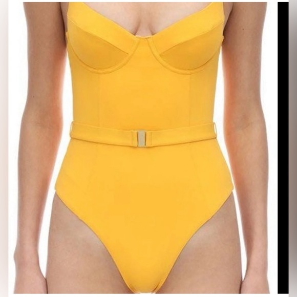 Onia Other - Onia WeWoreWhat Danielle One Piece Bustier Swimsuit in Yellow Size Small